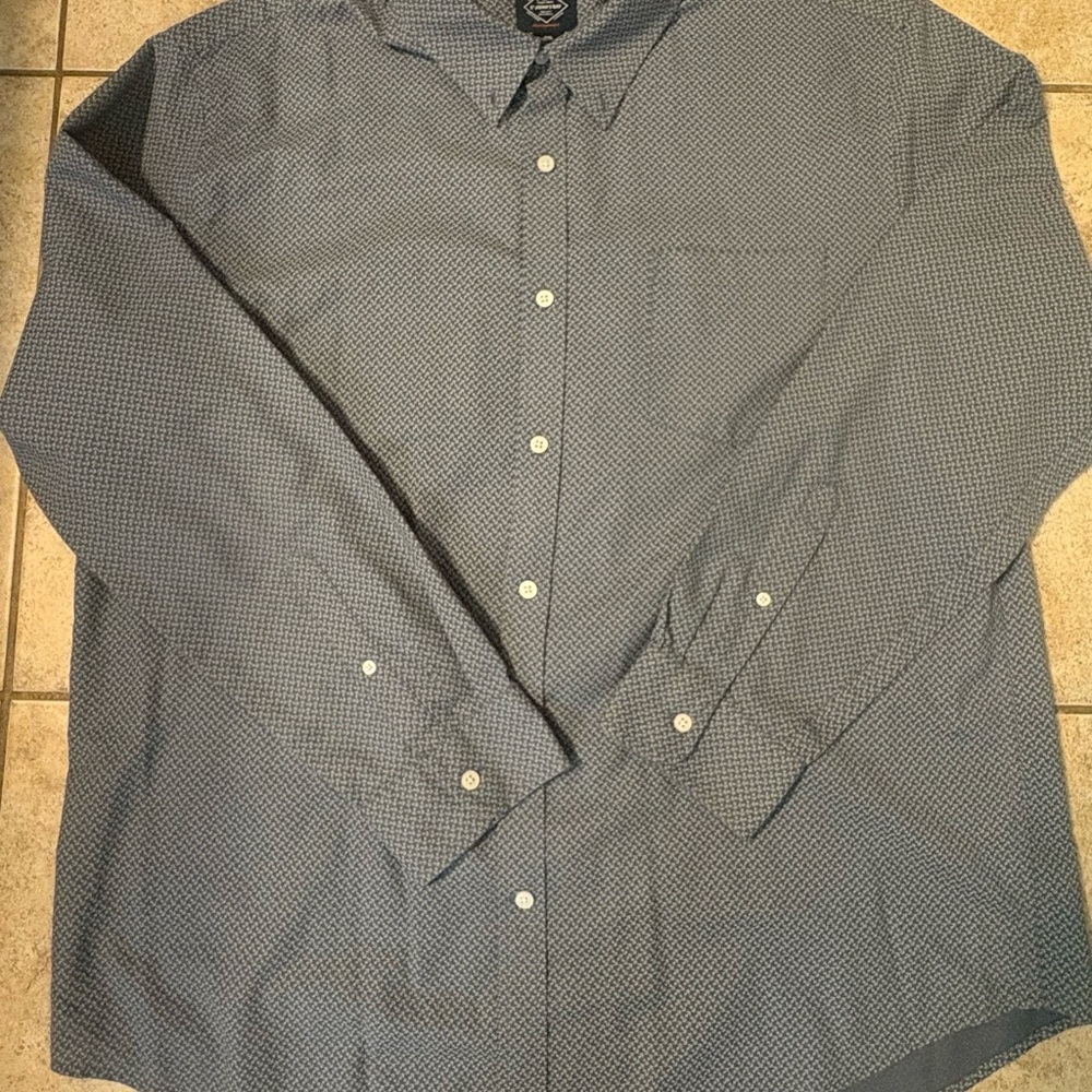 St. Johns Bay Men's Button-front Shirt- Comfort Stretch - Solid with Anchors XXL
